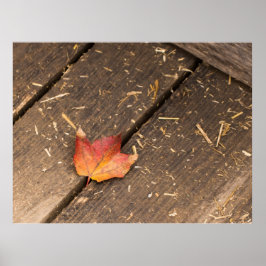 メープルリーフミニマル秋写真 ポスター