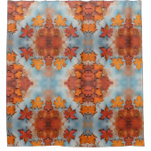 メープルリーフミラーデザインパターン シャワーカーテン (正面)