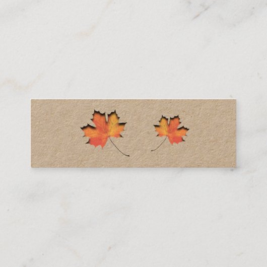 メープルリーフ切り出しメープルシロップつるラベル スキニー名刺 (裏面)