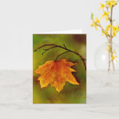 メープルリーフ悔やみや弔慰 カード (黄色い花)