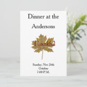 メープルリーフ感謝紅葉水彩ディナー 招待状 (スタンド正面)