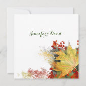 メープルリーフ秋カスタム結婚式招待状 招待状 (裏面)