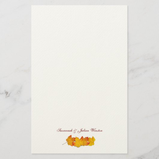 メープルリーフ署名秋をテーマにした筆記用紙 便箋 (正面)