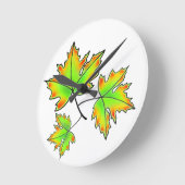 メープルリーフ ラウンド壁時計 (傾斜)