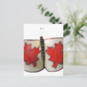 "メープルリーフ(昆虫)オオカバマダラ、モナーク"カナダ国旗の蝶 ポストカード (スタンド正面)