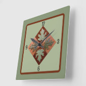 メープル付き四角葉壁時計 スクエア壁時計 (傾斜)