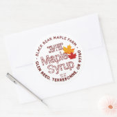 メープル付き木焚きメープルシロップ葉ラベル ラウンドシール (封筒)