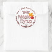 メープル付き木焚きメープルシロップ葉ラベル ラウンドシール (バッグ)