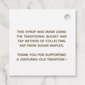 メープル伝統的シロップカラフルリーフラベル フェイバータグ (裏面)