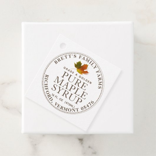 メープル伝統的シロップラベルクラフトまたはホワイト フェイバータグ (インサイチュ)