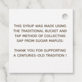 メープル伝統的シロップラベルクラフトまたはホワイト フェイバータグ (裏面)