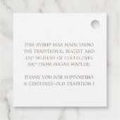 メープル伝統的シロップラベル(白) フェイバータグ (裏面)