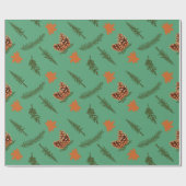 メープル及びマツのシームレスな秋用ラッピング紙 ラッピングペーパー (フラット)