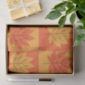 メープル市松模様にオレンジ紅葉パターン 薄葉紙 (ギフト)