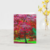 メープル日本のツリーのグリーティングカード カード (黄色い花)