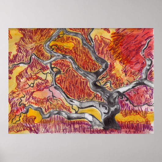 メープル日本のツリースケッチ ポスター (正面)