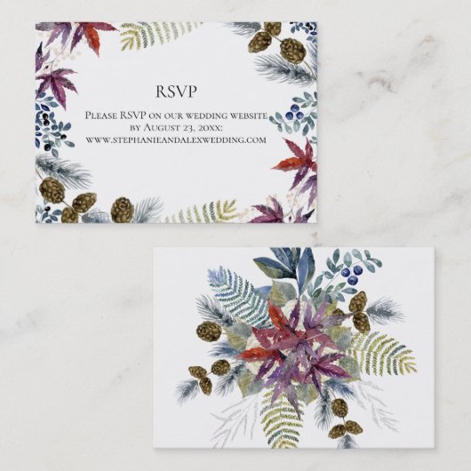 メープル日本のフローラウォーター結婚カラー 名刺 (正面/裏面)