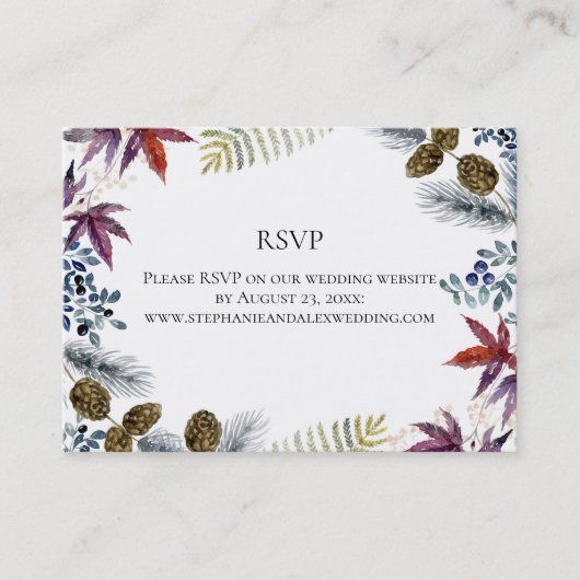 メープル日本のフローラウォーター結婚カラー 名刺 (正面)