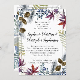 メープル日本のフローラウォーター結婚カラー 招待状