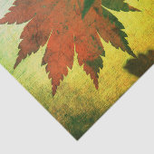 メープル日本のリーフとスクリプト秋赤い緑金ゴールド 薄葉紙 (詳細)