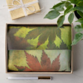 メープル日本のリーフとスクリプト秋赤い緑金ゴールド 薄葉紙 (ギフト)