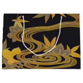 メープル日本のリーフとランニングの水 ラージペーパーバッグ (正面)