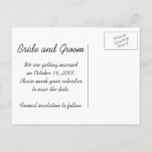 メープル日本のリーフ秋の結婚式日付の保存 案内ポストカード (裏面)