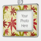 メープル日本のリーフ（クリーム） シルバープレートフレームオーナメント (左)