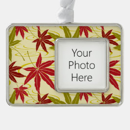 メープル日本のリーフ（クリーム） シルバープレートフレームオーナメント