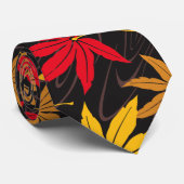 メープル日本のリーフ（黒） ネクタイ (ロール)