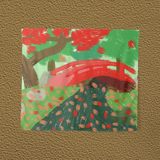 メープル日本の下の橋 タペストリー