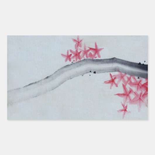 メープル日本の 長方形シール (正面)