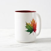 メープル秋リーフ大 ツートーンマグカップ (正面右)