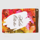 メープル秋紅葉ボタニカルゴルファー恋人 ゴルフタオル (横)