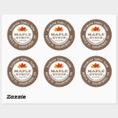 メープル素朴シロップラベルカラフルメープル葉 ラウンドシール (シート)