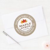 メープル素朴シロップラベルカラフルメープル葉 ラウンドシール (封筒)