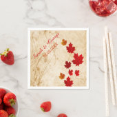 メープル素朴葉紙、秋の結婚式ナプキン スタンダードカクテルナプキン (インサイチュ)