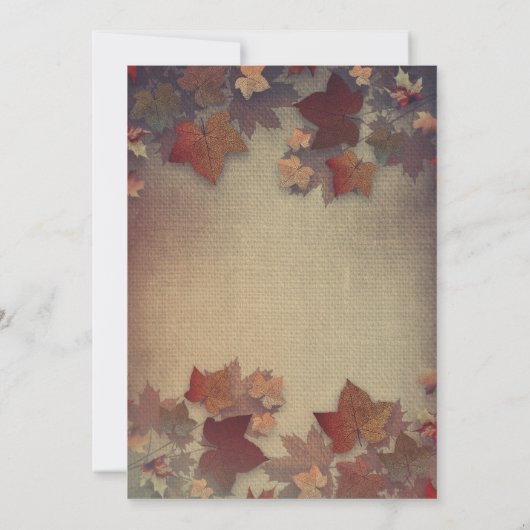 メープル素朴離れズとメイソンジャース秋の結婚式 招待状 (裏面)