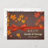 メープル葉ウェディングスプ インビテーションポストカード (正面/裏面)