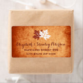 メープル葉エレガントオレンジ秋の結婚式 ラベル (インサイチュ)