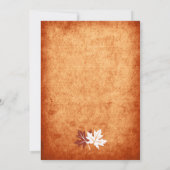 メープル葉エレガントオレンジ秋の結婚式 招待状 (裏面)