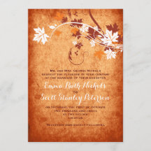 メープル葉エレガントオレンジ秋の結婚式