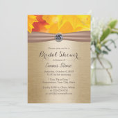 メープル葉エレガント金ゴールド秋ブライダルシャワー 招待状 (スタンド正面)