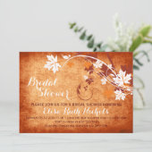 メープル葉オレンジ秋の結婚式ブライダルシャワー 招待状 (スタンド正面)