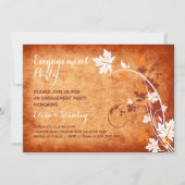 メープル葉オレンジ秋の結婚式婚約パーティ 招待状 (正面)