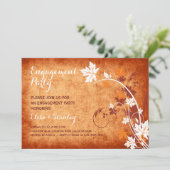 メープル葉オレンジ秋の結婚式婚約パーティ 招待状 (スタンド正面)