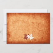 メープル葉オレンジ秋の結婚式婚約パーティ 招待状 (裏面)