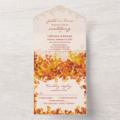メープル葉オレンジ&テラコッタ秋結婚の オールインワン招待状 (内側)