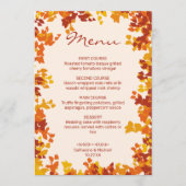 メープル葉オレンジ&テラコッタ秋結婚の メニュー (正面)