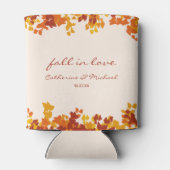 メープル葉オレンジ&テラコッタ秋結婚の 缶クーラー (裏面)